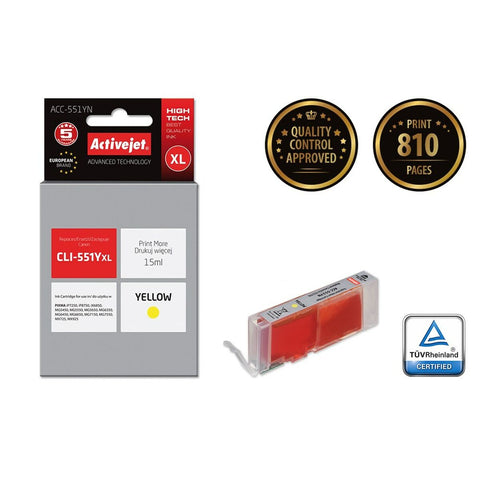 Original Ink Cartridge Activejet ACC-551YN Yellow Original Ink Cartridge Activejet ACC-551YN Yellow