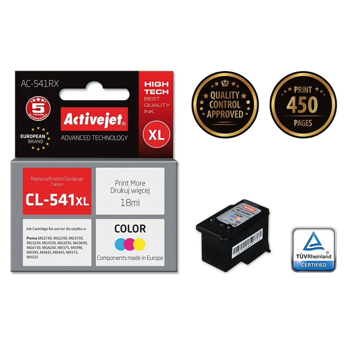 Original Ink Cartridge Activejet AC-541RX Cyan/Magenta/Yellow Original Ink Cartridge Activejet AC-541RX Cyan/Magenta/Yellow