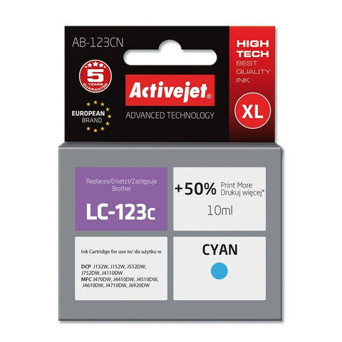 Original Ink Cartridge Activejet AB-123CN Cyan Original Ink Cartridge Activejet AB-123CN Cyan