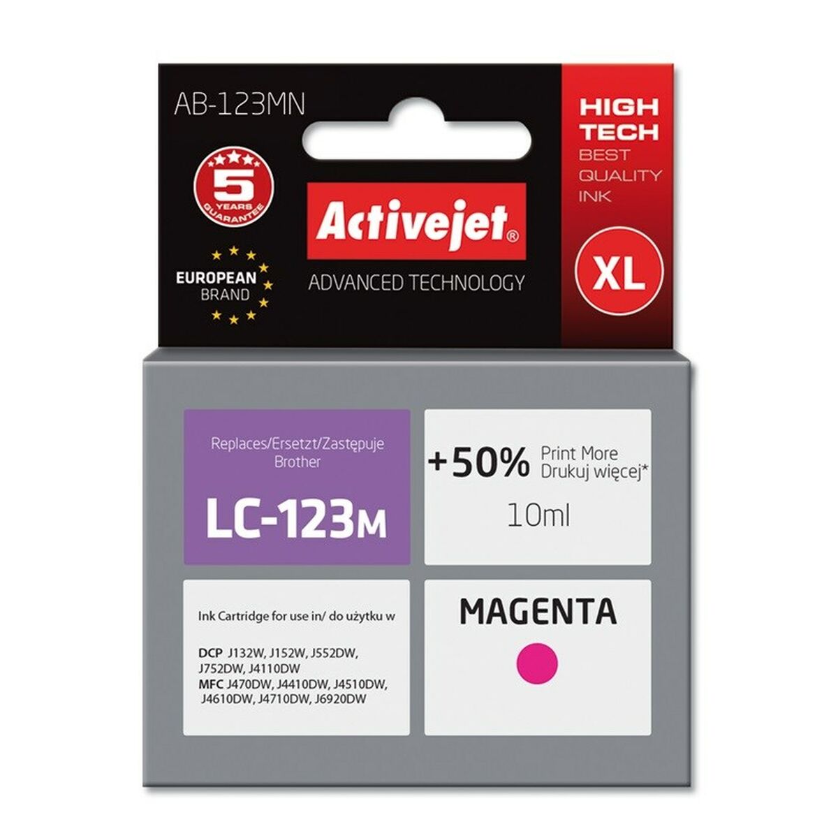Original Ink Cartridge Activejet AB-123MN Magenta Original Ink Cartridge Activejet AB-123MN Magenta