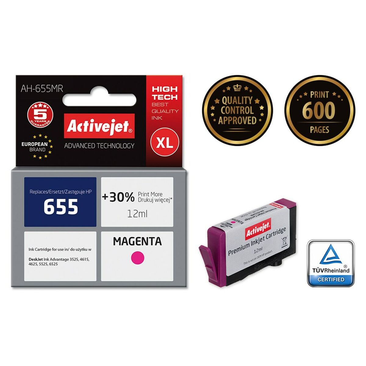 Original Ink Cartridge Activejet AH-655MR Magenta Original Ink Cartridge Activejet AH-655MR Magenta
