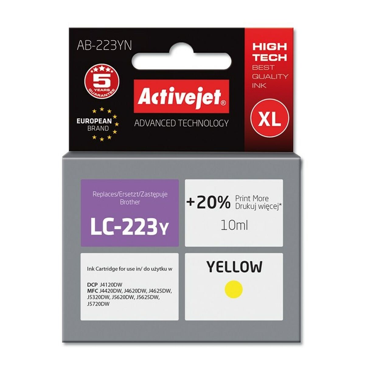 Original Ink Cartridge Activejet AB-223YN Yellow Original Ink Cartridge Activejet AB-223YN Yellow