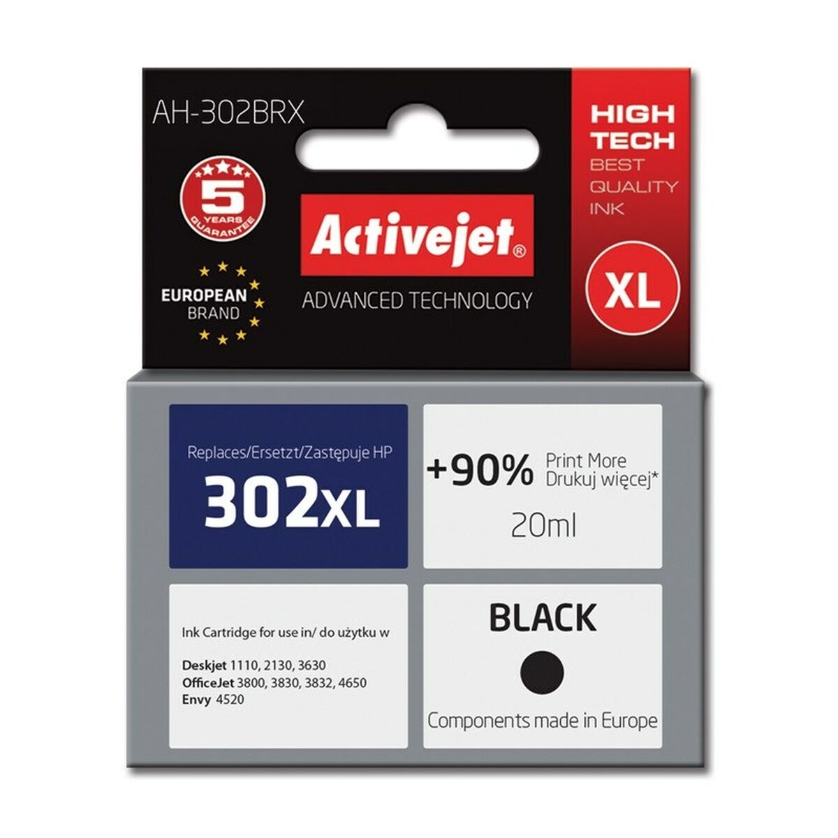 Original Ink Cartridge Activejet AH-302BRX Black Original Ink Cartridge Activejet AH-302BRX Black