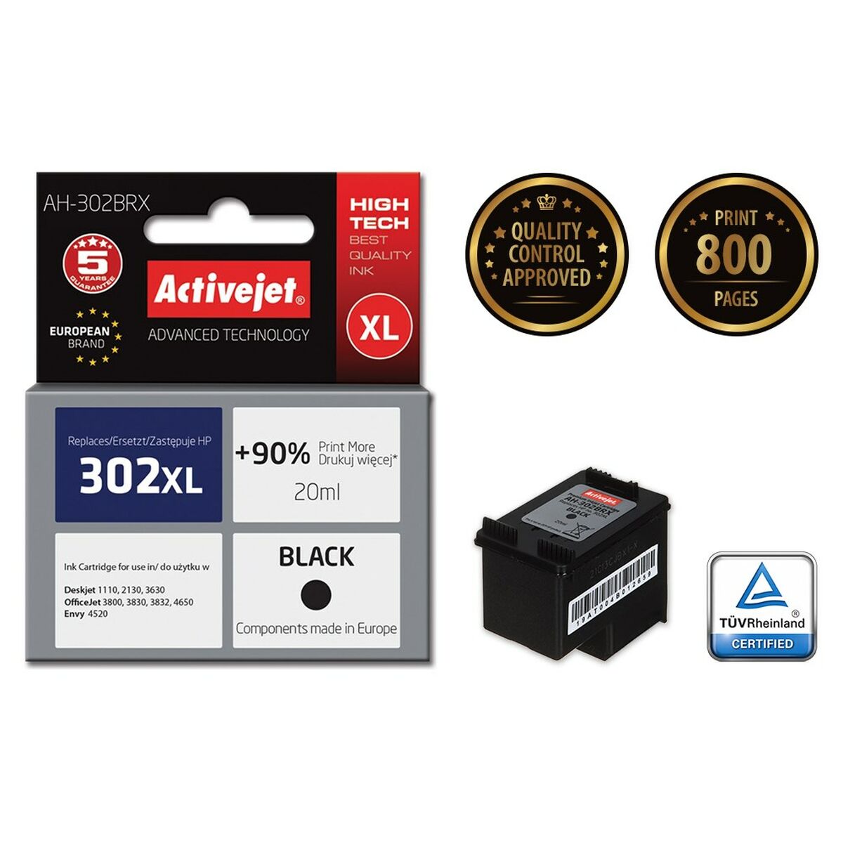 Original Ink Cartridge Activejet AH-302BRX Black Original Ink Cartridge Activejet AH-302BRX Black