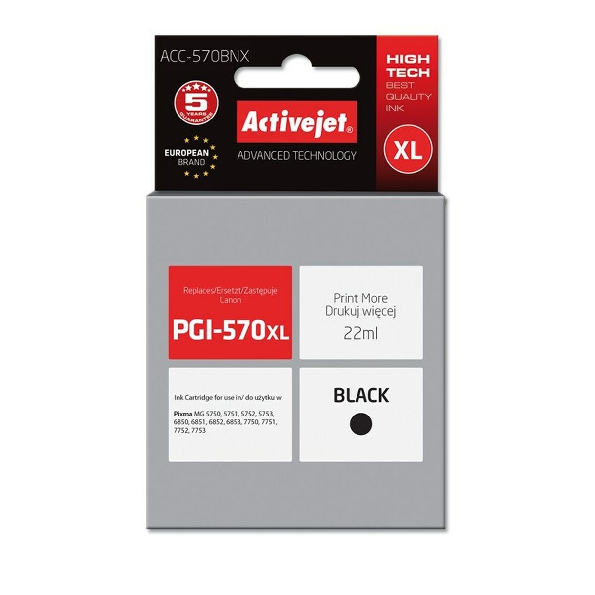 Original Ink Cartridge Activejet ACC-570BNX Black Original Ink Cartridge Activejet ACC-570BNX Black