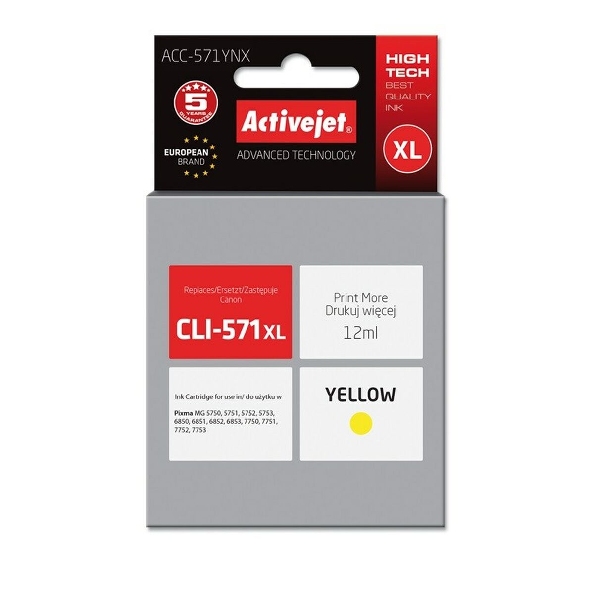 Original Ink Cartridge Activejet ACC-571YNX Yellow Original Ink Cartridge Activejet ACC-571YNX Yellow