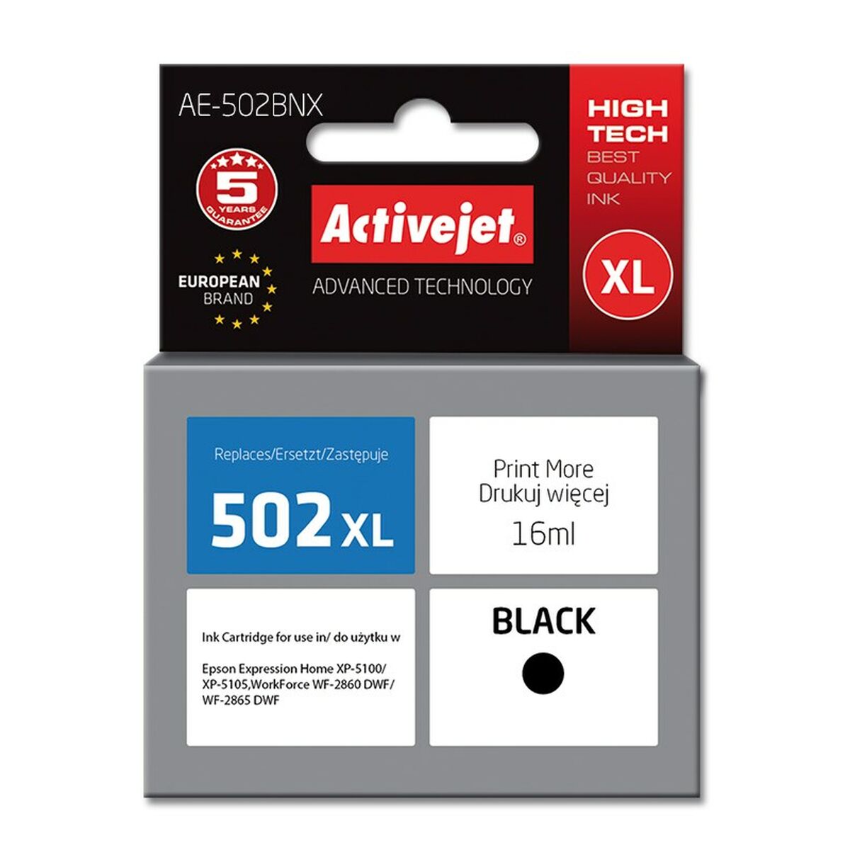 Original Ink Cartridge Activejet AE-502BNX Black Original Ink Cartridge Activejet AE-502BNX Black
