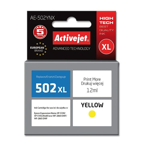 Original Ink Cartridge Activejet AE-502YNX Yellow Original Ink Cartridge Activejet AE-502YNX Yellow