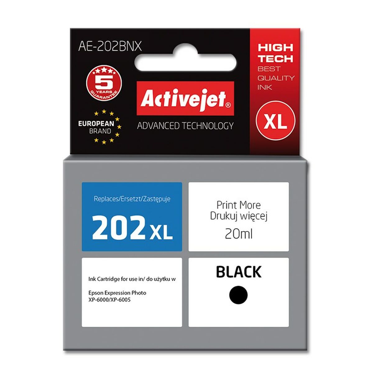 Original Ink Cartridge Activejet AE-202BNX Black Original Ink Cartridge Activejet AE-202BNX Black