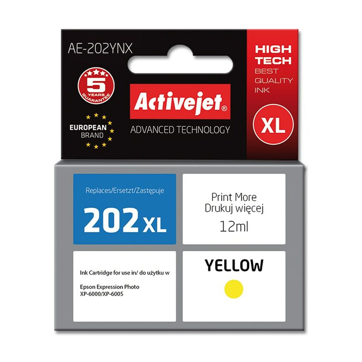 Original Ink Cartridge Activejet AE-202YNX Yellow Original Ink Cartridge Activejet AE-202YNX Yellow