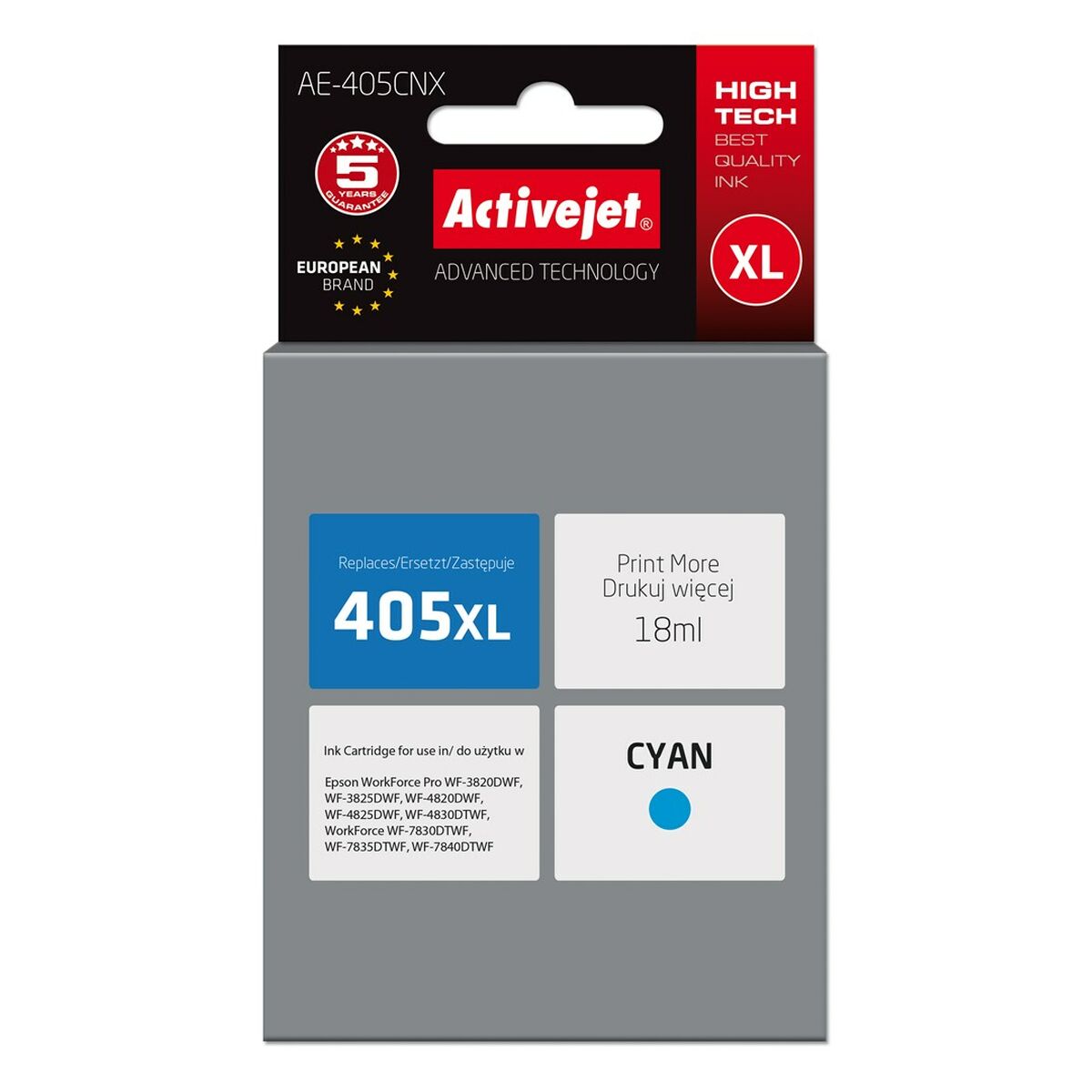 Original Ink Cartridge Activejet AE-405CNX White Cyan Original Ink Cartridge Activejet AE-405CNX White Cyan