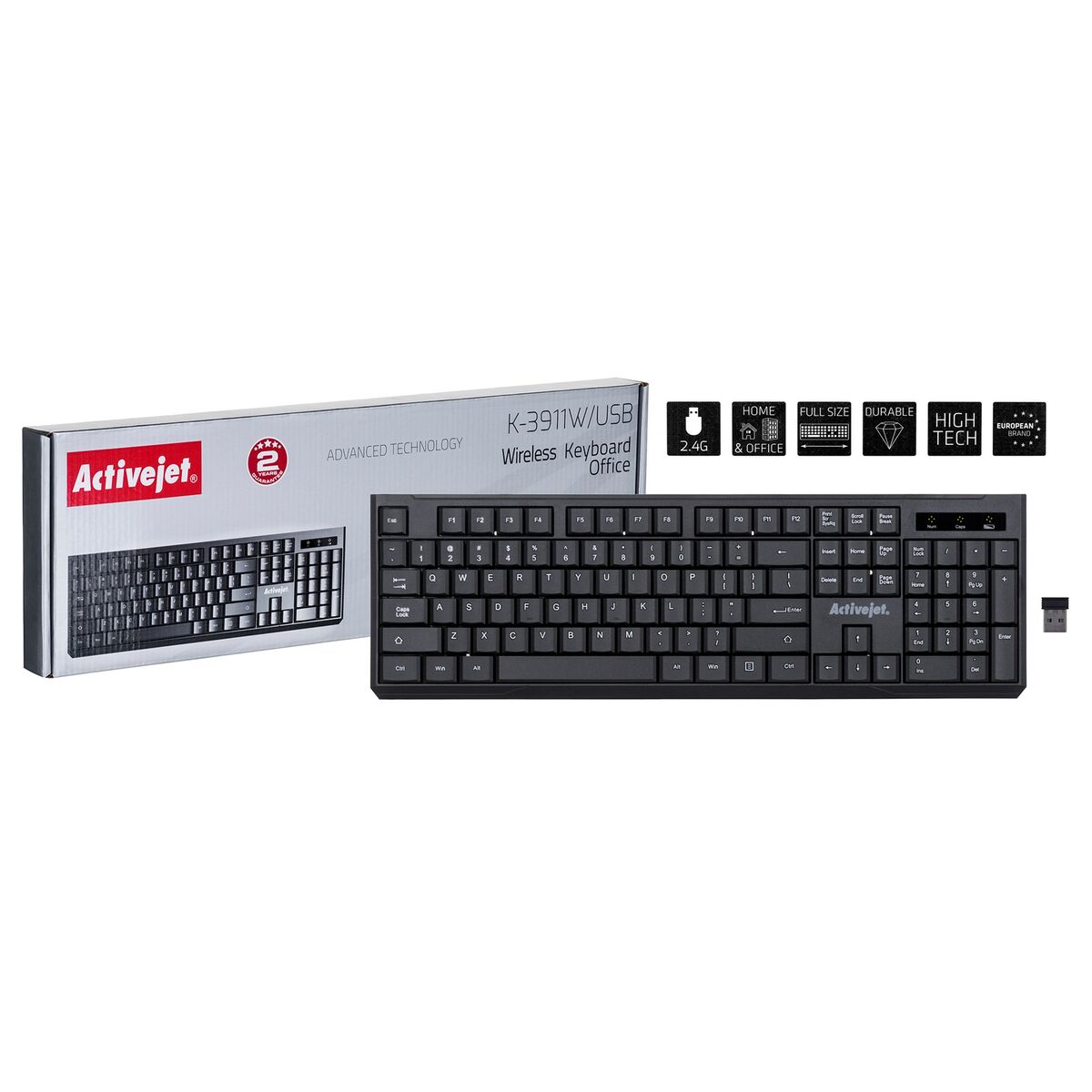 Keyboard Activejet K-3911W Black QWERTY Keyboard Activejet K-3911W Black QWERTY