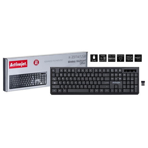 Keyboard Activejet K-3911W Black QWERTY Keyboard Activejet K-3911W Black QWERTY