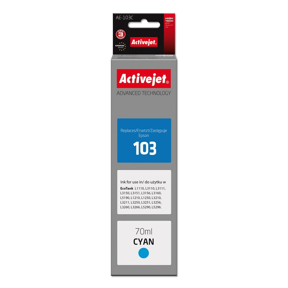 Original Ink Cartridge Activejet AE-103C Blue Original Ink Cartridge Activejet AE-103C Blue