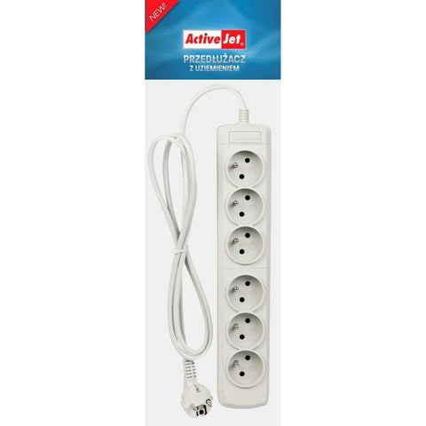 Extension Lead Activejet 6GNU Grey 3 m Extension Lead Activejet 6GNU Grey 3 m