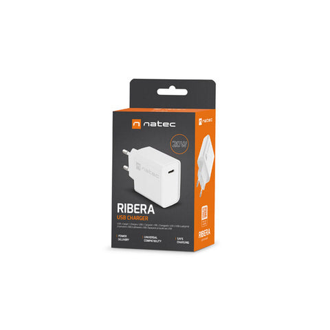 Wall Charger Natec RIBERA NUC-2059 White 20 W Wall Charger Natec RIBERA NUC-2059 White 20 W
