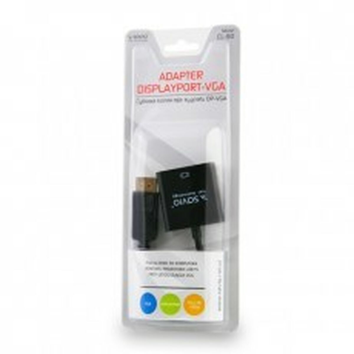 DisplayPort to VGA adapter Savio CL-90 Black 20 cm DisplayPort to VGA adapter Savio CL-90 Black 20 cm