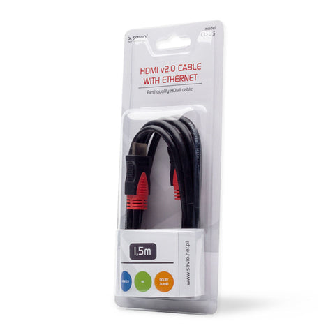 HDMI Cable Savio CL-95 Black Red 1,5 m HDMI Cable Savio CL-95 Black Red 1,5 m