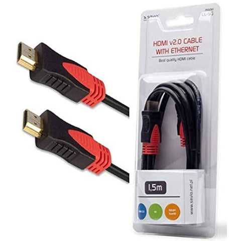 HDMI Cable Savio CL-95 Black Red 1,5 m HDMI Cable Savio CL-95 Black Red 1,5 m