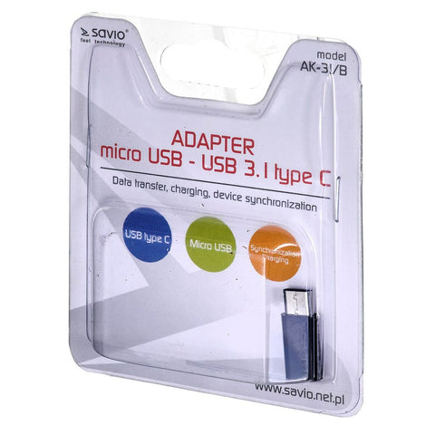 Micro USB to USB-C Adapter Savio AK-31 / B Micro USB to USB-C Adapter Savio AK-31 / B