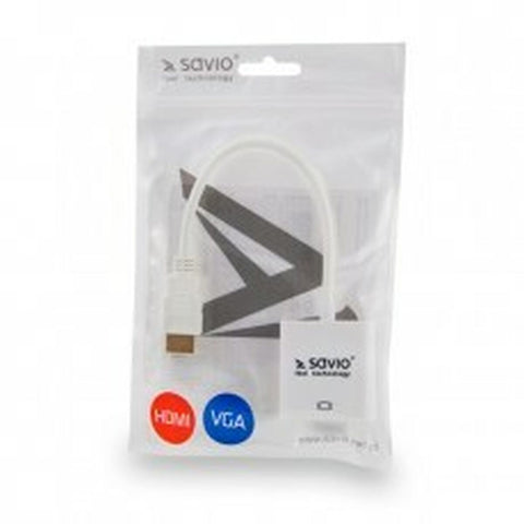HDMI to VGA Adapter Savio CL-27B White HDMI to VGA Adapter Savio CL-27B White