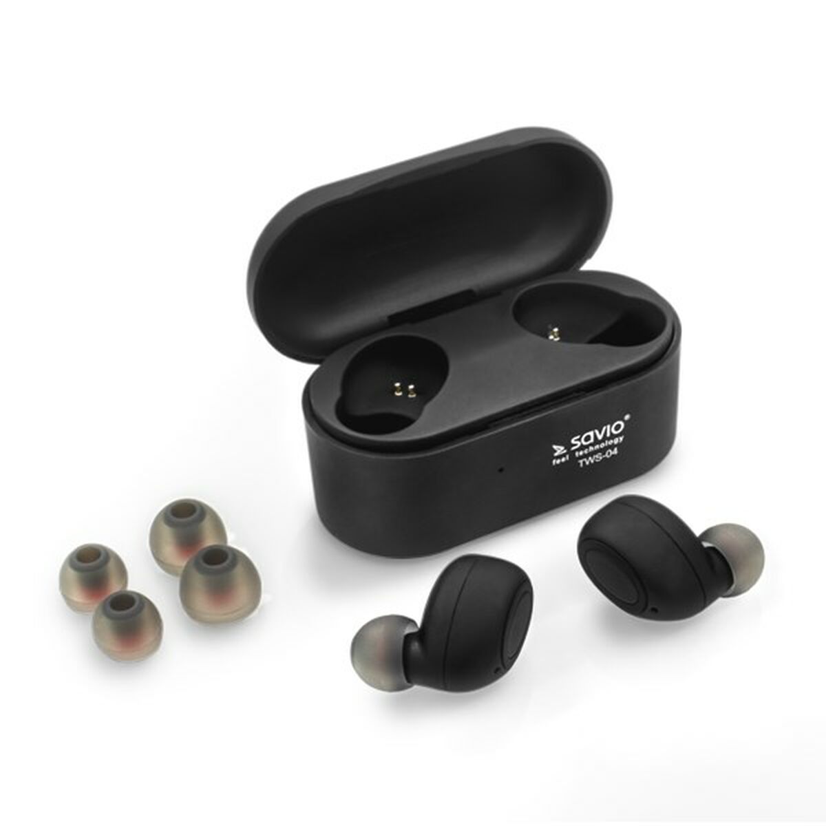 In-ear Bluetooth Headphones Savio TWS-04 Black Graphite In-ear Bluetooth Headphones Savio TWS-04 Black Graphite