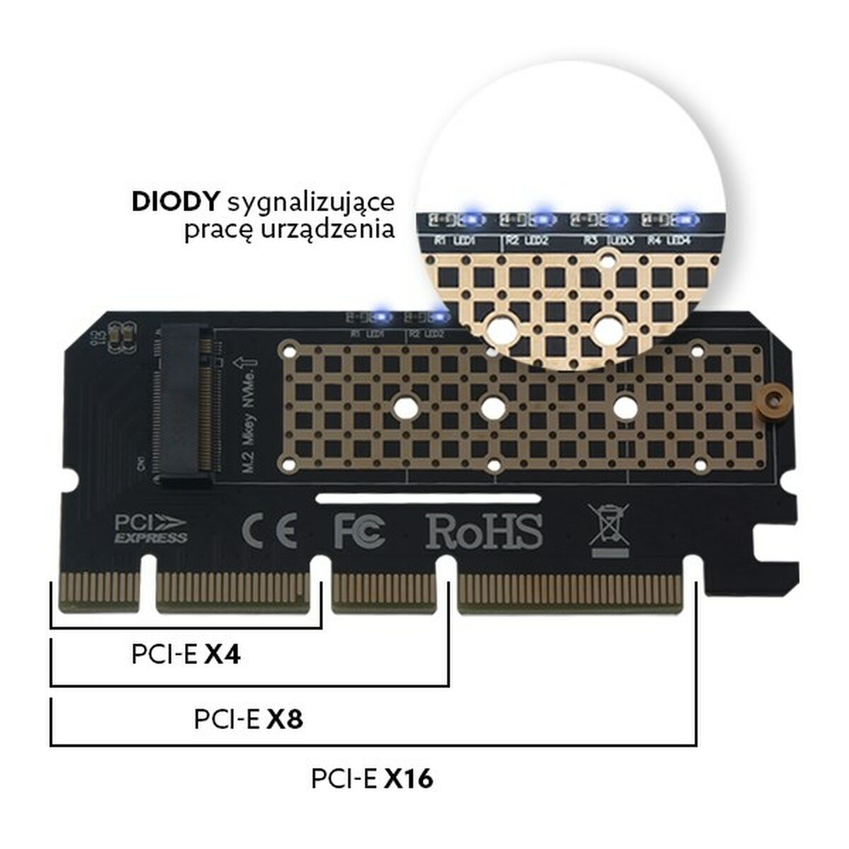 PCI Card SSD M.2 Savio Adapter  AK-41 PCI Card SSD M.2 Savio Adapter  AK-41