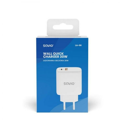 Wall Charger Savio SAVLA-06 White 30 W Wall Charger Savio SAVLA-06 White 30 W