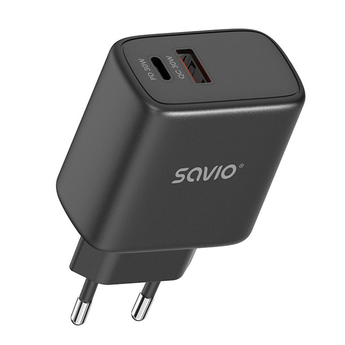 Wall Charger Savio LA-06/B Black 30 W Wall Charger Savio LA-06/B Black 30 W