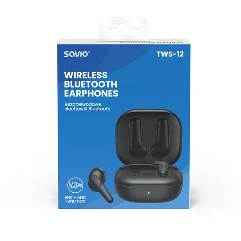 In-ear Bluetooth Headphones Savio TWS-12 Black In-ear Bluetooth Headphones Savio TWS-12 Black