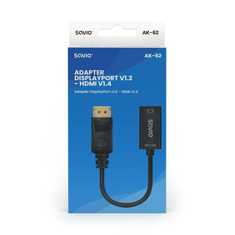 DisplayPort to HDMI Adapter Savio AK-62 20 cm DisplayPort to HDMI Adapter Savio AK-62 20 cm