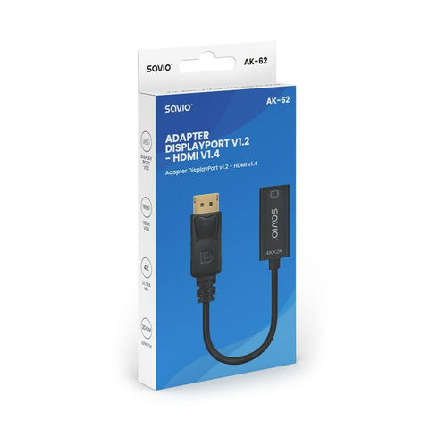 DisplayPort to HDMI Adapter Savio AK-62 20 cm DisplayPort to HDMI Adapter Savio AK-62 20 cm