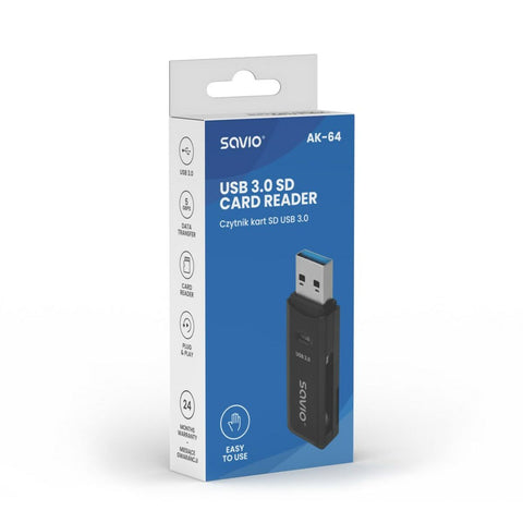 External Card Reader Savio AK-64 Black External Card Reader Savio AK-64 Black