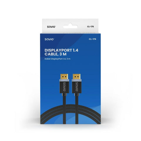 DisplayPort Cable Savio CL-176 Black 3 m DisplayPort Cable Savio CL-176 Black 3 m