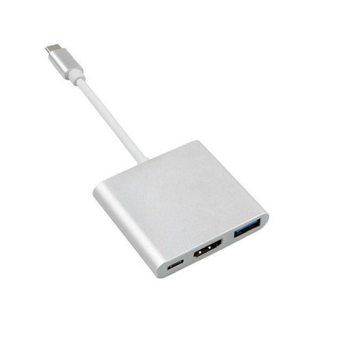 3-Port USB-C Hub MacLean MCTV-840 Silver 3-Port USB-C Hub MacLean MCTV-840 Silver