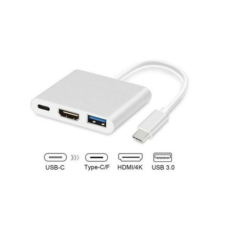 3-Port USB-C Hub MacLean MCTV-840 Silver 3-Port USB-C Hub MacLean MCTV-840 Silver