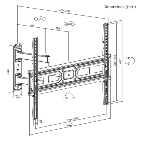 Wall Bracket MacLean MC-798N 70" 35 kg Wall Bracket MacLean MC-798N 70" 35 kg