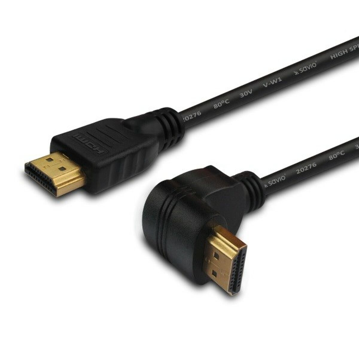 HDMI Cable Savio CL-04 Angled Black 1,5 m HDMI Cable Savio CL-04 Angled Black 1,5 m