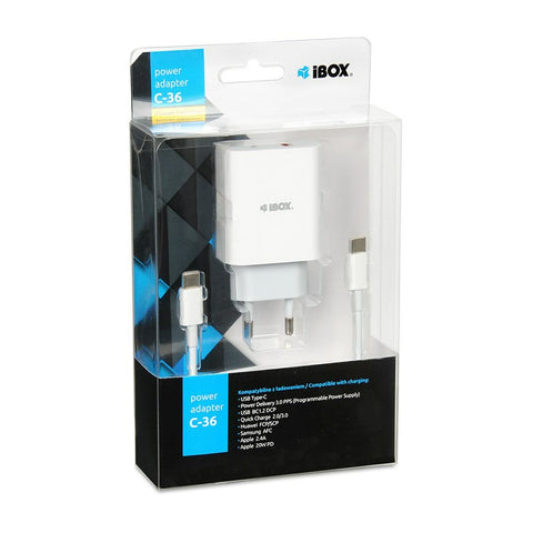 Wall Charger Ibox ILUC36W White 20 W Wall Charger Ibox ILUC36W White 20 W