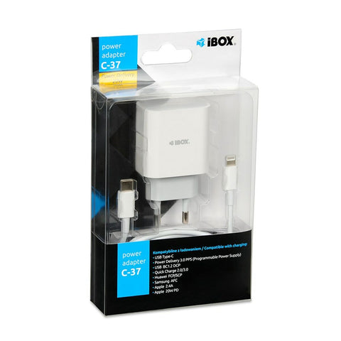 Wall Charger Ibox iBOX C-37 White 20 W (1 Unit) Wall Charger Ibox iBOX C-37 White 20 W (1 Unit)