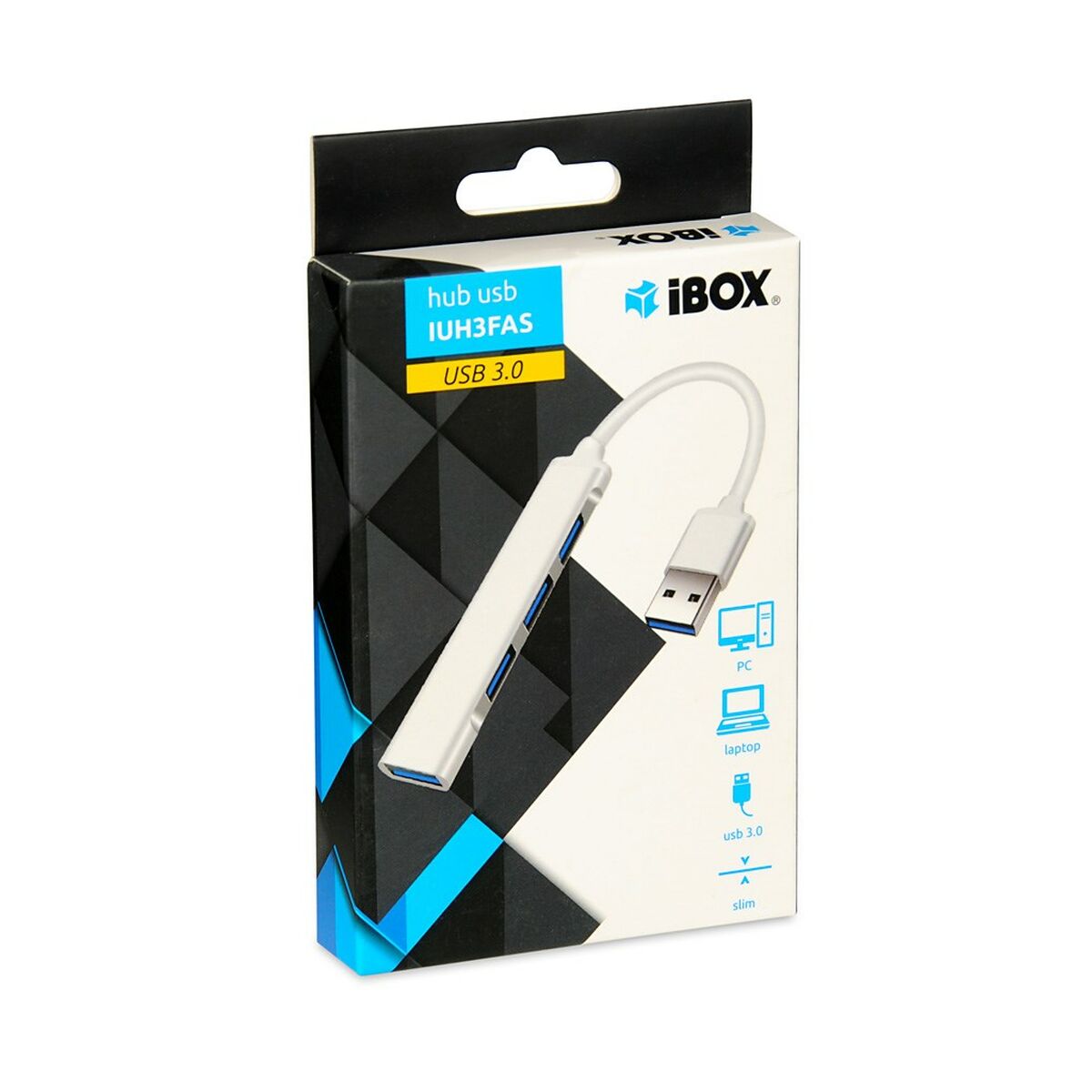 USB Hub Ibox IUH3FAS USB x 4 White USB Hub Ibox IUH3FAS USB x 4 White