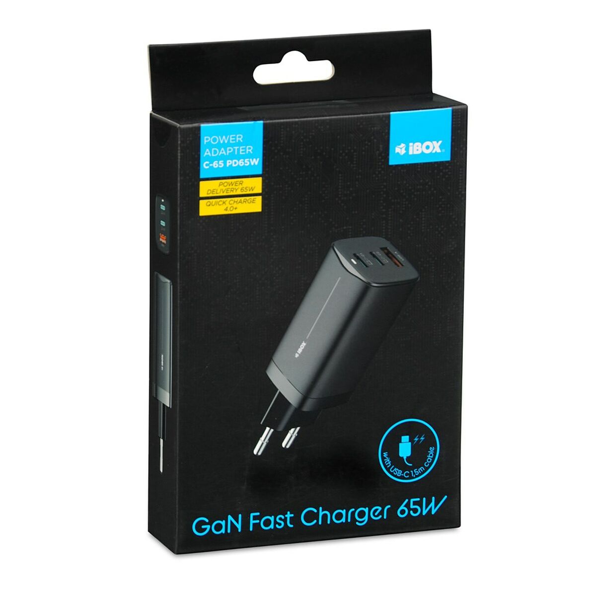 Wall Charger Ibox ILUC65B Black 65 W Wall Charger Ibox ILUC65B Black 65 W