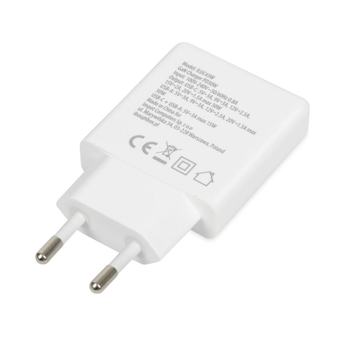 Wall Charger Ibox ILUC43W White 30 W (1 Unit) Wall Charger Ibox ILUC43W White 30 W (1 Unit)