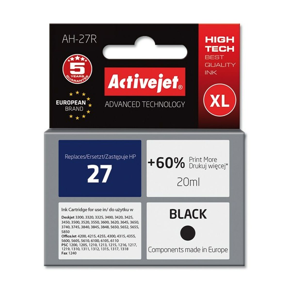 Original Ink Cartridge Activejet AH-27R Black Original Ink Cartridge Activejet AH-27R Black