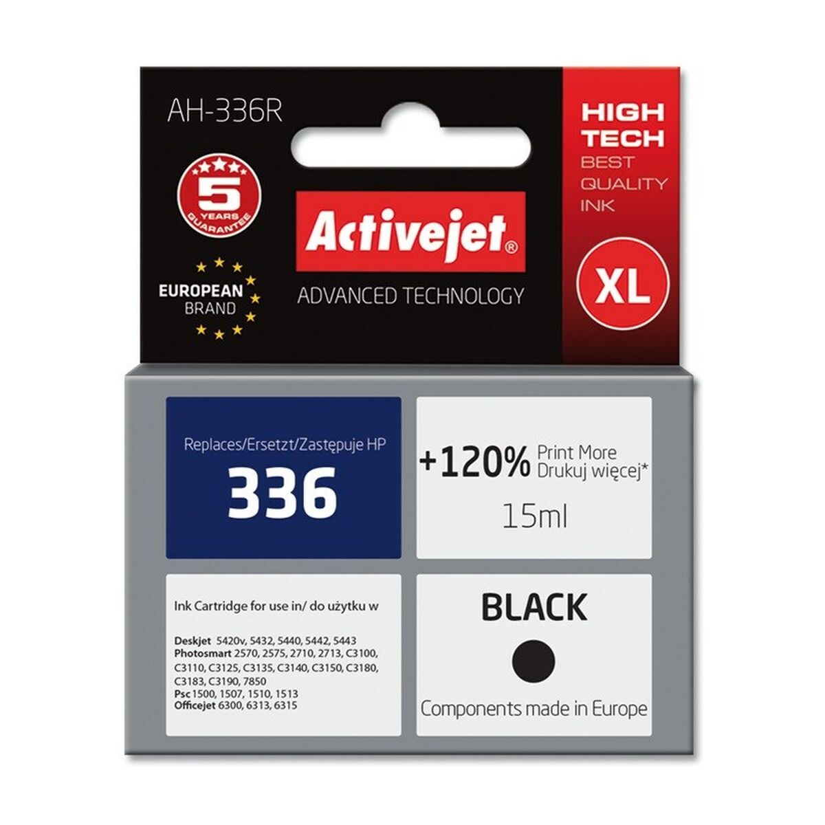 Original Ink Cartridge Activejet AH-336R White Black Original Ink Cartridge Activejet AH-336R White Black
