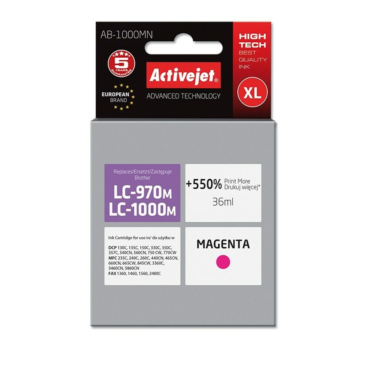 Original Ink Cartridge Activejet AB-1000MN Magenta Original Ink Cartridge Activejet AB-1000MN Magenta