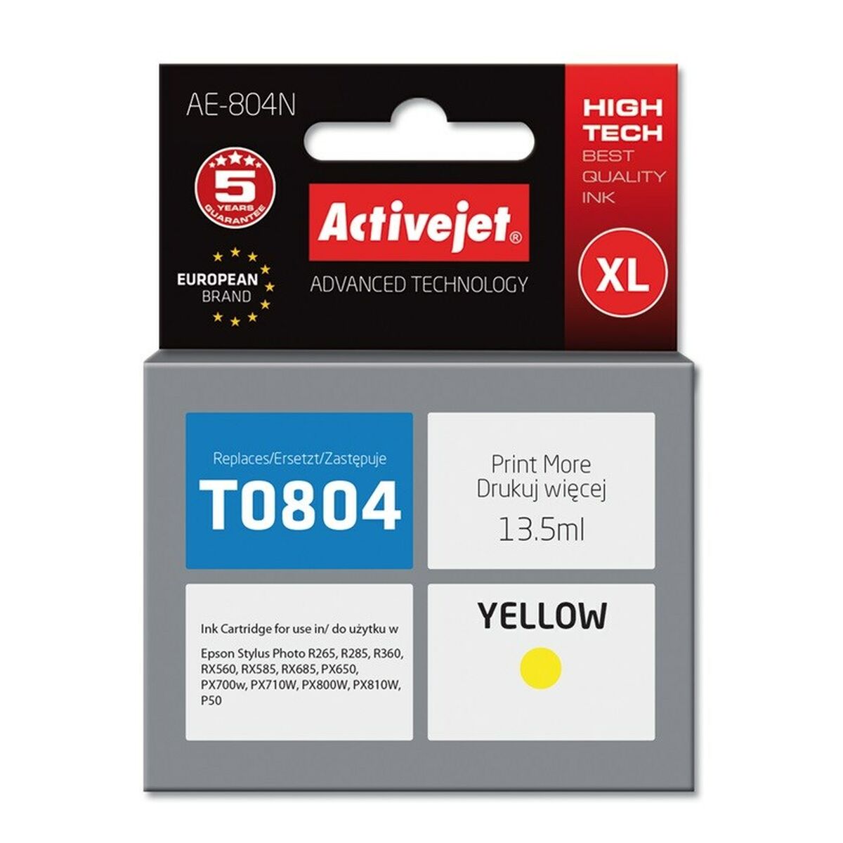 Original Ink Cartridge Activejet AE-804N Yellow Original Ink Cartridge Activejet AE-804N Yellow