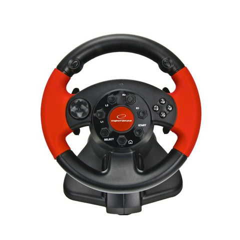 Racing Steering Wheel Esperanza EG103 Pedals Black Red PC PlayStation 3 PlayStation 2 Racing Steering Wheel Esperanza EG103 Pedals Black Red PC PlayStation 3 PlayStation 2