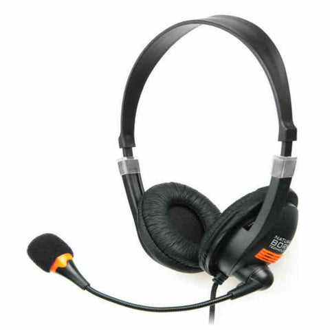 Headphones with Microphone Natec Drone Black Orange Headphones with Microphone Natec Drone Black Orange