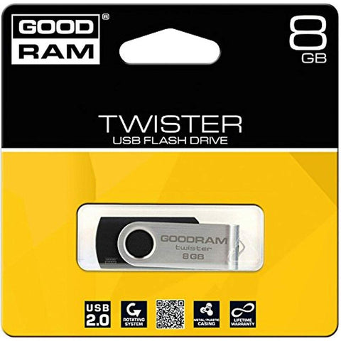 USB stick GoodRam UTS2 USB 2.0 Black Silver 8 GB (1 Unit) USB stick GoodRam UTS2 USB 2.0 Black Silver 8 GB (1 Unit)